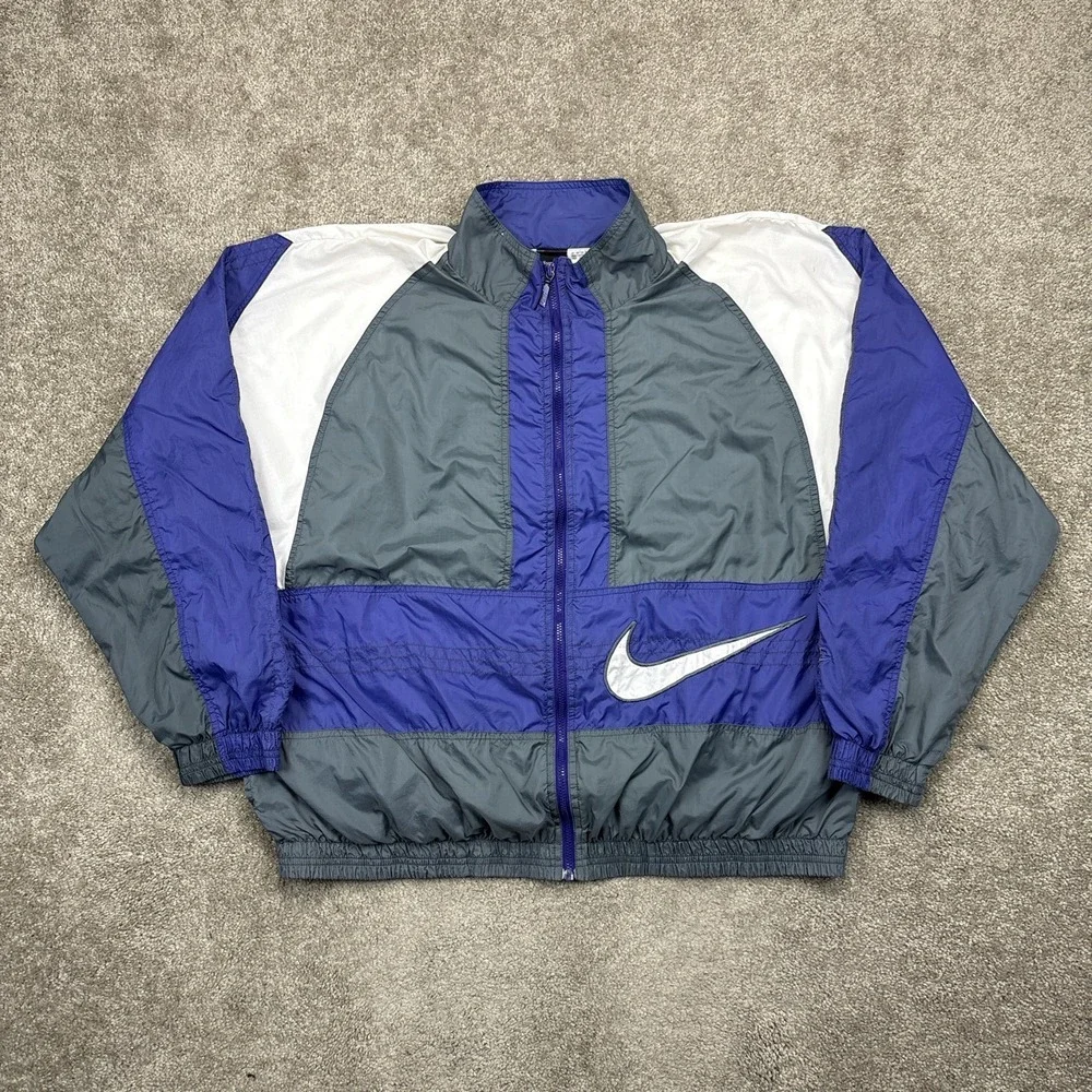 Vintage 90s Nike Big Swoosh Windbreaker Jacket XL